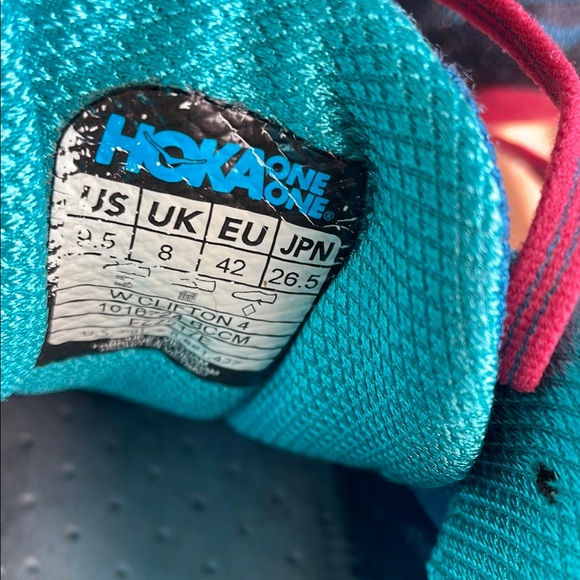 Hoka - Clifton 4 Teal and Pink Running Shoes - Picture 5 of 5